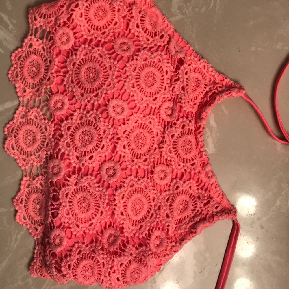 xhilaration peach lace bikini top